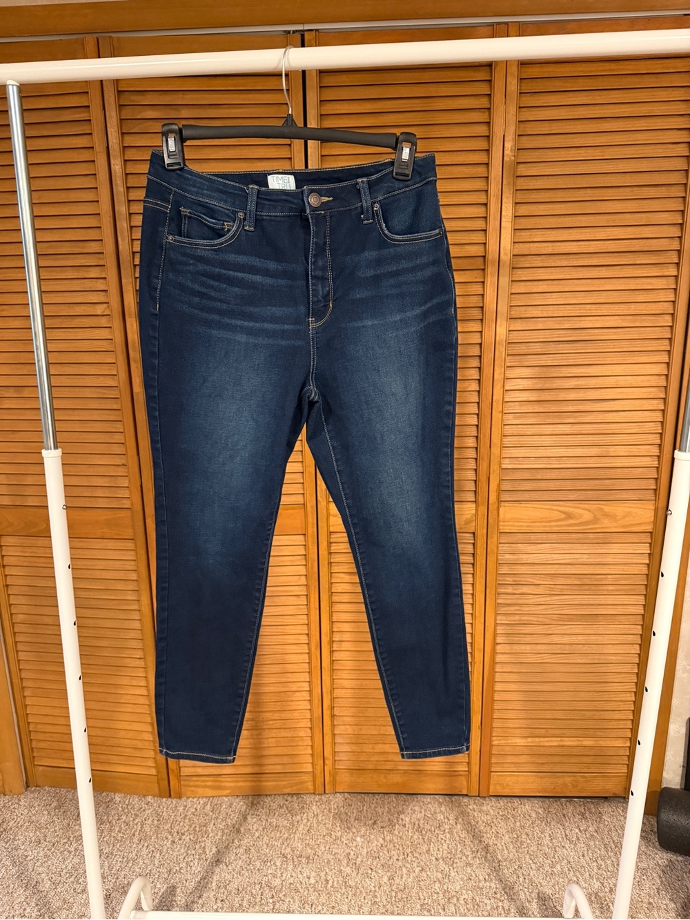 Time and Tru Dark Wash Straight Leg Stretch Jeans Size 12 Short Casual Denim